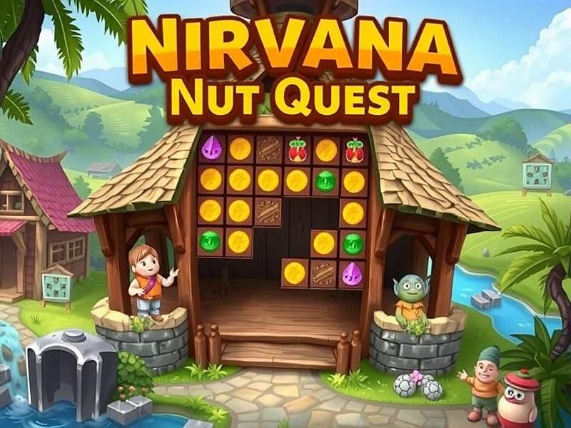 Nirvana Nut Quest Gameplay showing puzzle solving in a village setting