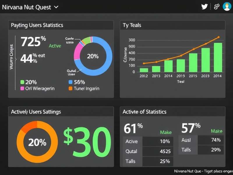 Nirvana Nut Quest Player Statistics showing active users and engagement